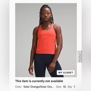 Size 10, Solar Orange, Swiftly Tech Racerback Tank 2.0
